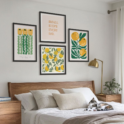 Multi-piece wall decor set Plant patterns with flowers