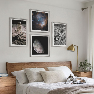 Multi-piece wall decor set Astronaut Moon trail photo