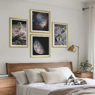 Multi-piece wall decor set Astronaut Moon trail photo