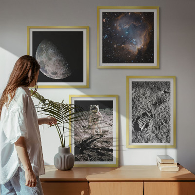 Multi-piece wall decor set Astronaut Moon trail photo