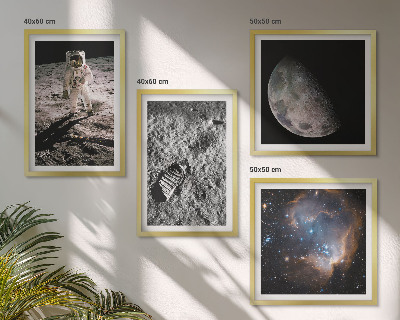 Multi-piece wall decor set Astronaut Moon trail photo
