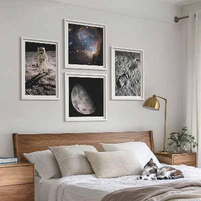 Multi-piece wall decor set Astronaut Moon trail photo