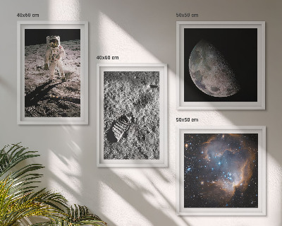 Multi-piece wall decor set Astronaut Moon trail photo