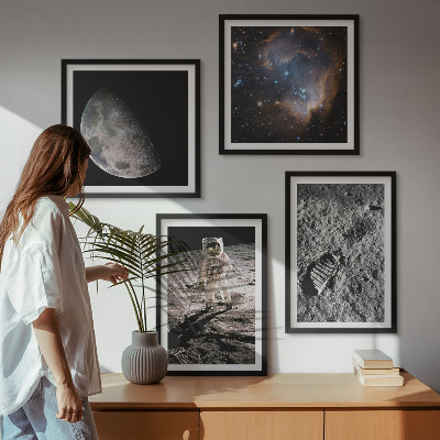 Multi-piece wall decor set Astronaut Moon trail photo