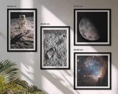 Multi-piece wall decor set Astronaut Moon trail photo