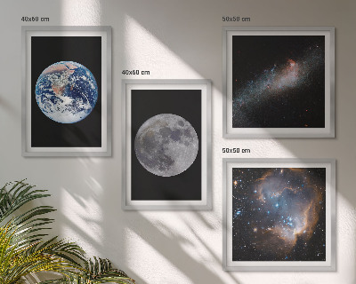 Multi-piece wall decor set Space galaxy moon