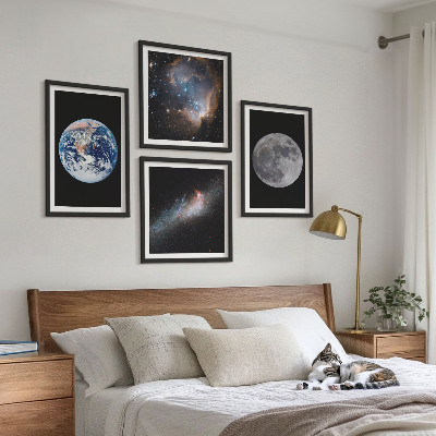 Multi-piece wall decor set Space galaxy moon