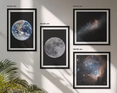 Multi-piece wall decor set space galaxy moon theme