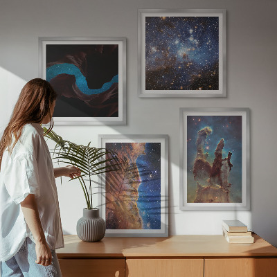 Wall art set Space landscapes of galaxies