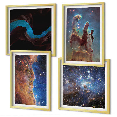 Wall art set Space landscapes of galaxies