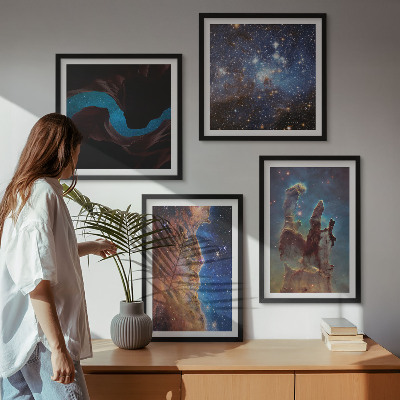 Wall art set Space landscapes of galaxies