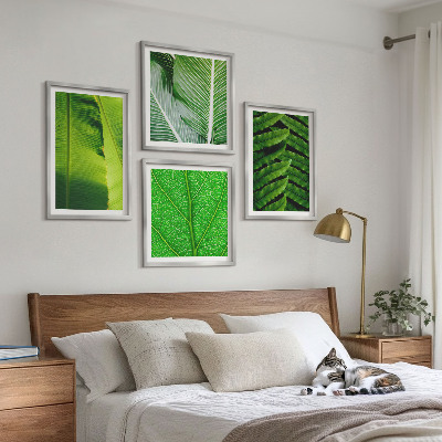 Multi-piece wall decor set Close-up of tropical leaves