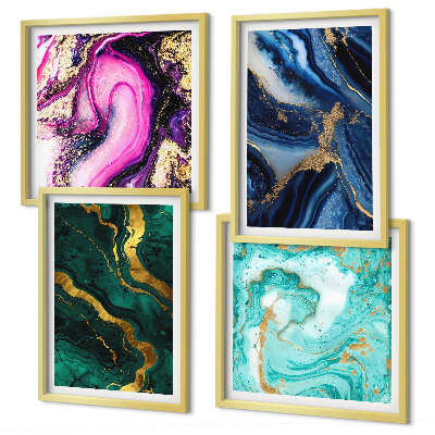 Multi-piece wall decor set Abstract patterns of pink, green, blue