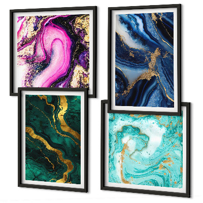 Multi-piece wall decor set Abstract patterns of pink, green, blue