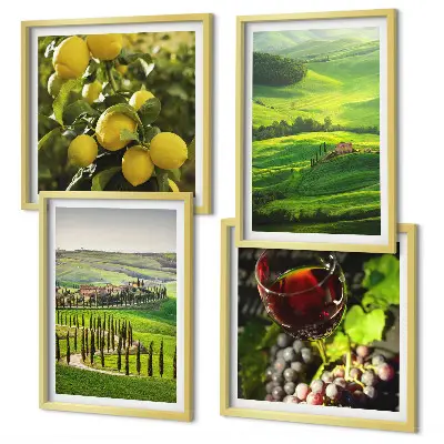 Multi-piece wall art set Italian landscape with citrus hills