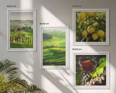 Multi-piece wall art set Italian landscape with citrus hills
