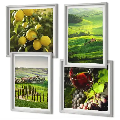 Multi-piece wall art set Italian landscape with citrus hills