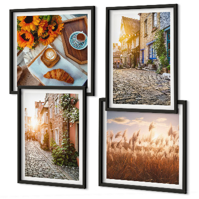 Multi-piece wall decor set Charming streets with coffee
