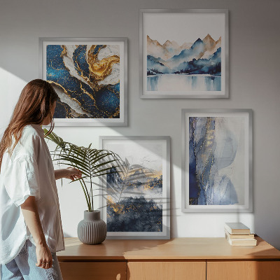 Multi-piece wall decor set Blue mountain landscapes