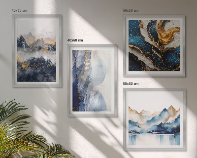 Multi-piece wall decor set Blue mountain landscapes