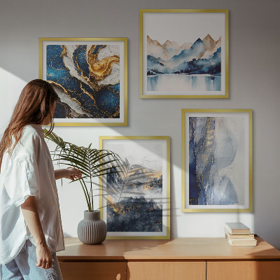 Multi-piece wall decor set Blue mountain landscapes
