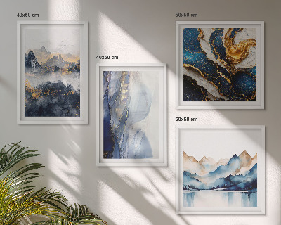Multi-piece wall decor set Blue mountain landscapes