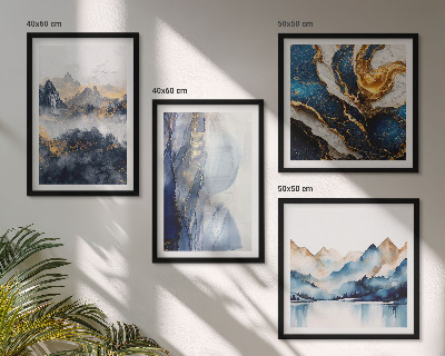 Multi-piece wall decor set Blue mountain landscapes