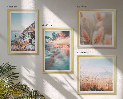 Multi-piece wall decor set Sea sunset houses flowers