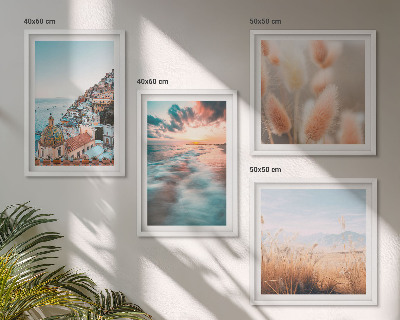 Multi-piece wall decor set Sea sunset houses flowers