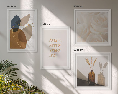 Wall art set Abstract shapes accents
