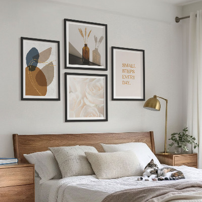 Wall art set Abstract shapes accents