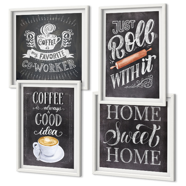 Multi-piece wall decor set Coffee roller home warmth