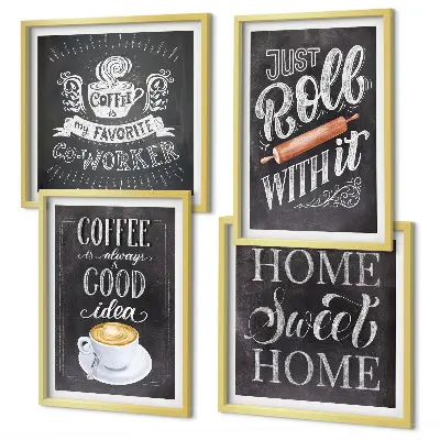 Multi-piece wall decor set coffee and home warmth theme