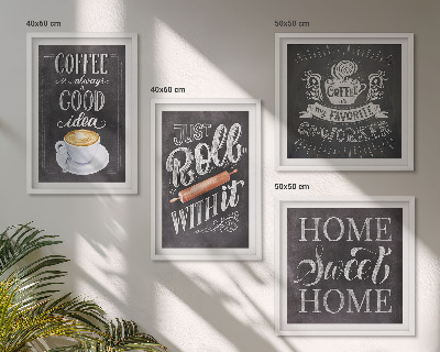 Multi-piece wall decor set Coffee roller home warmth