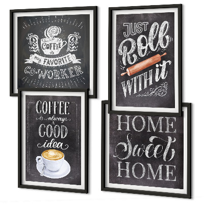Multi-piece wall decor set Coffee roller home warmth
