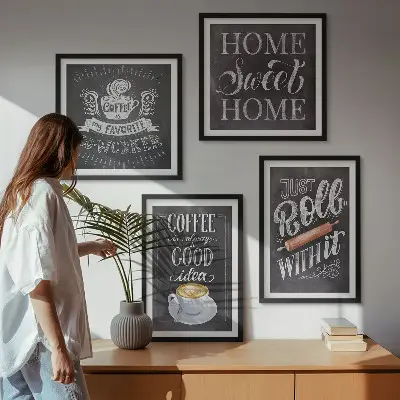 Multi-piece wall decor set coffee and home warmth theme
