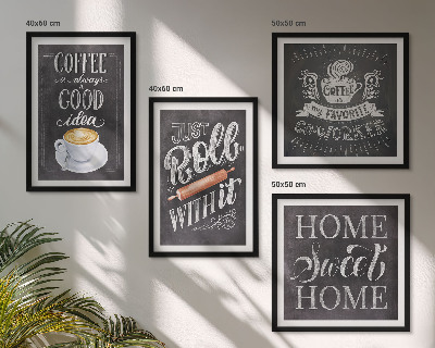 Multi-piece wall decor set Coffee roller home warmth