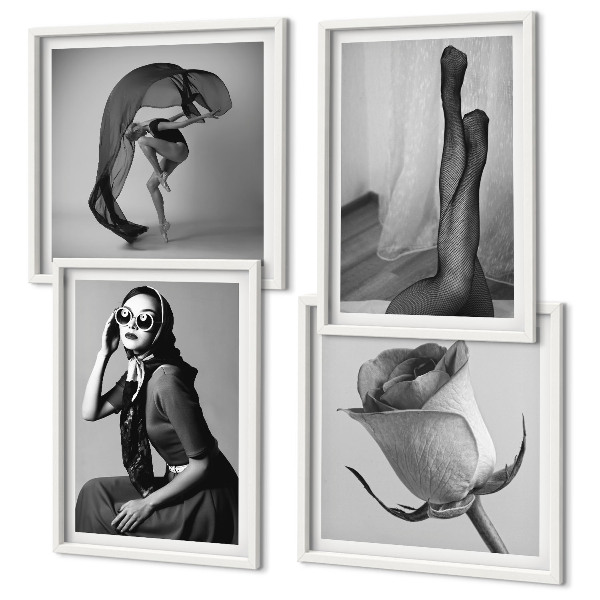 Wall art set Stylish portraits of elegant women