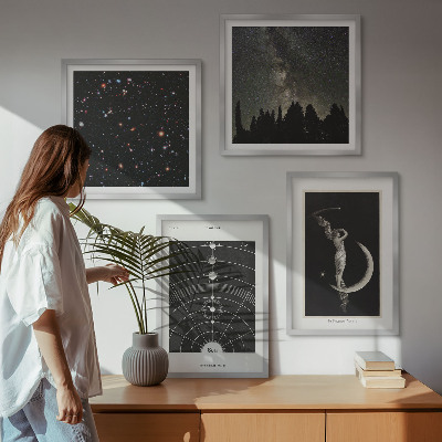 Set of 4 wall art pieces Solar system galaxy