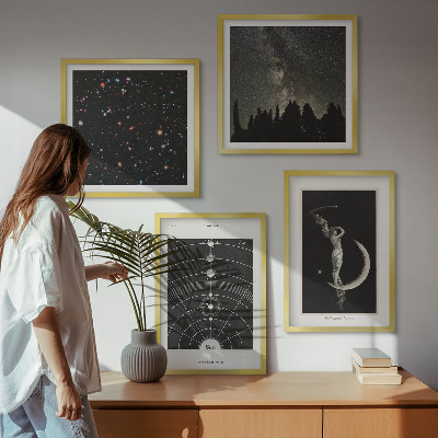 Set of 4 wall art pieces Solar system galaxy