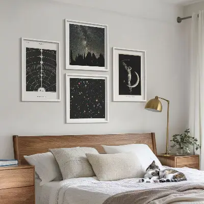 Solar system galaxy wall art set of 4 pieces