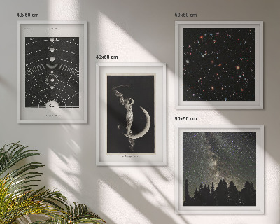Set of 4 wall art pieces Solar system galaxy