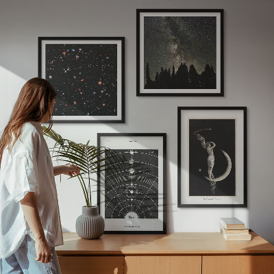 Set of 4 wall art pieces Solar system galaxy