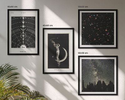 Set of 4 wall art pieces Solar system galaxy