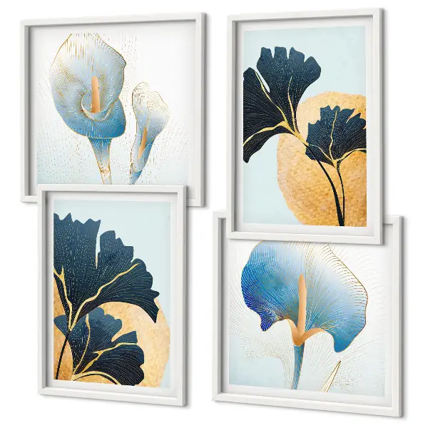 Multi-piece wall decor set featuring a lemon and wine portrait in the style of Kahlo