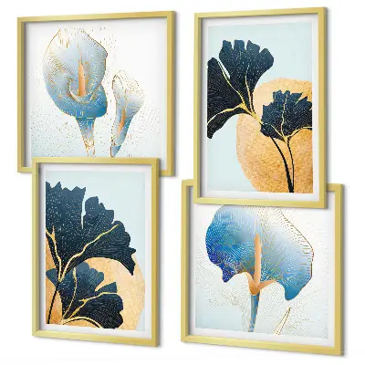 Multi-piece wall decor set featuring a lemon and wine portrait in the style of Kahlo