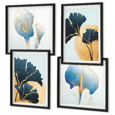 Multi-piece wall decor set featuring a lemon and wine portrait in the style of Kahlo