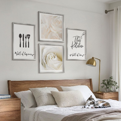 Wall art set Bauhaus geometric patterns