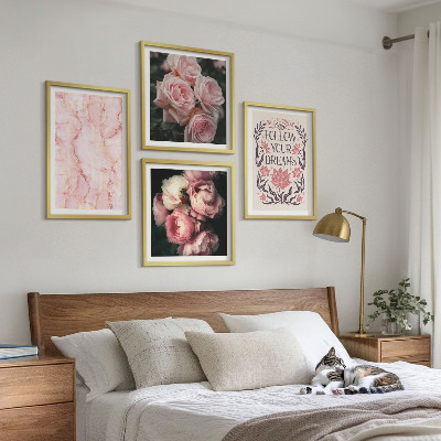 Multi-piece wall decor set Vintage roses marble dreams