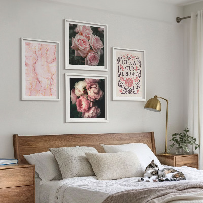 Multi-piece wall decor set Vintage roses marble dreams